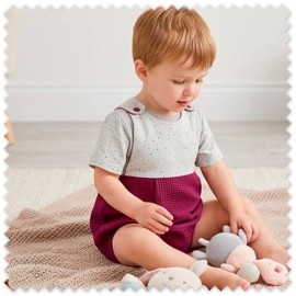 Idea Combinado Puntos y Waffle Buganvilla | Telas Algodón Bebé