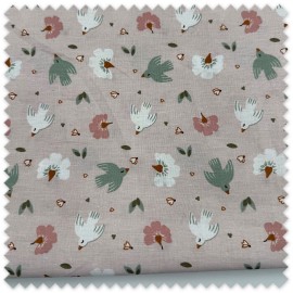 tela algodon estampado marino floral
retal tela verano gaviotas flores online