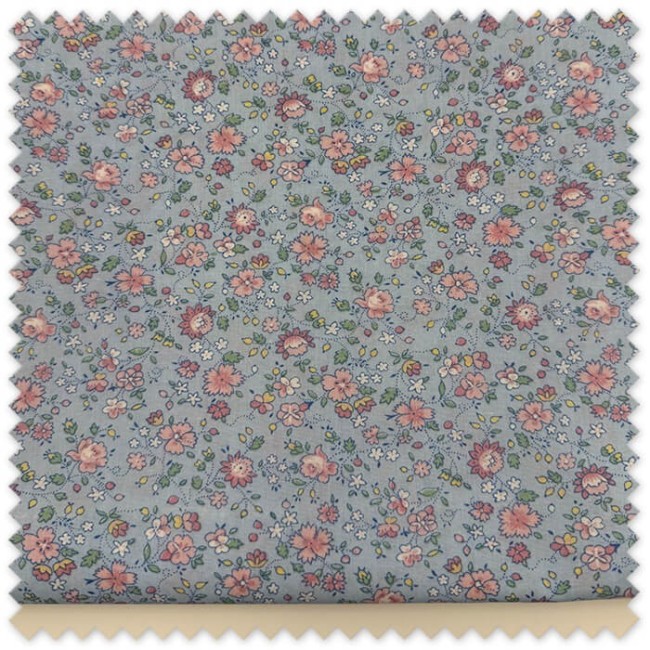 tela floral rosa azul algodon popelin
retal tela flores elegante costura