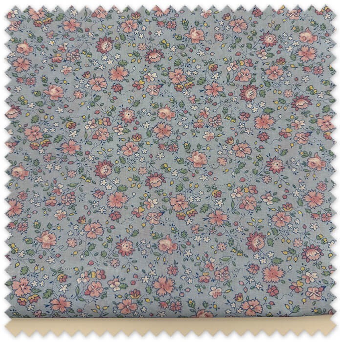tela floral rosa azul algodon popelin
retal tela flores elegante costura