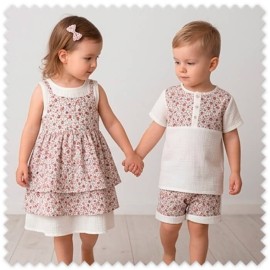 Idea Combinado Flores y Doble Gasa | Telas Algodón Bebé