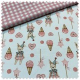 Idea Combinado Ositos Tamaño Grande y Vichy Rosa Empolvado | Telas Bebé