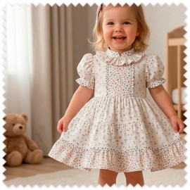 Idea Combinado Mini Flores y Confeti | Telas Algodón Infantil