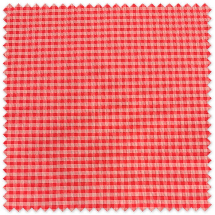 tela seersucker vichy naranja flúor beige
tela verano sin plancha vichy moderno