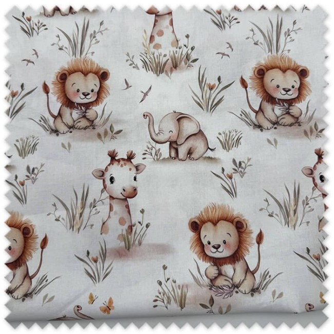 retal algodon digital animales safari tonos tierra
tela jirafas elefantes leones bebe