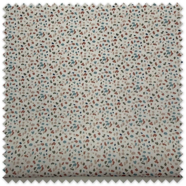 Retal 0,75m Popelín Confeti Azul y Rosa Empolvado | Tela Algodón