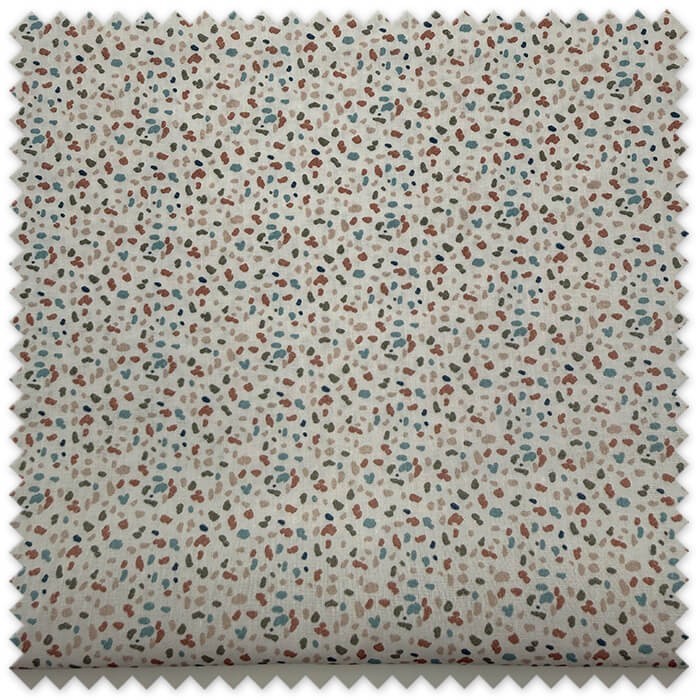 Retal 0,75m Popelín Confeti Azul y Rosa Empolvado | Tela Algodón