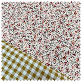 Combinado idea en telas florales colores variados y cuadros de vichy tradicional