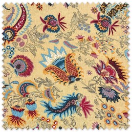 tela algodón indiana multicolor fondo tostado
tela estampado étnico algodón por metros