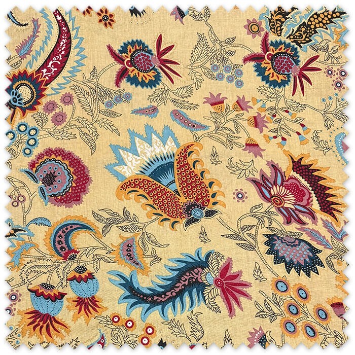 tela algodón indiana multicolor fondo tostado
tela estampado étnico algodón por metros