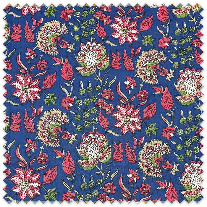 comprar tela algodón estampada flores online
tejido algodón floral boho fondo azul
tela algodón decoración y confección flores