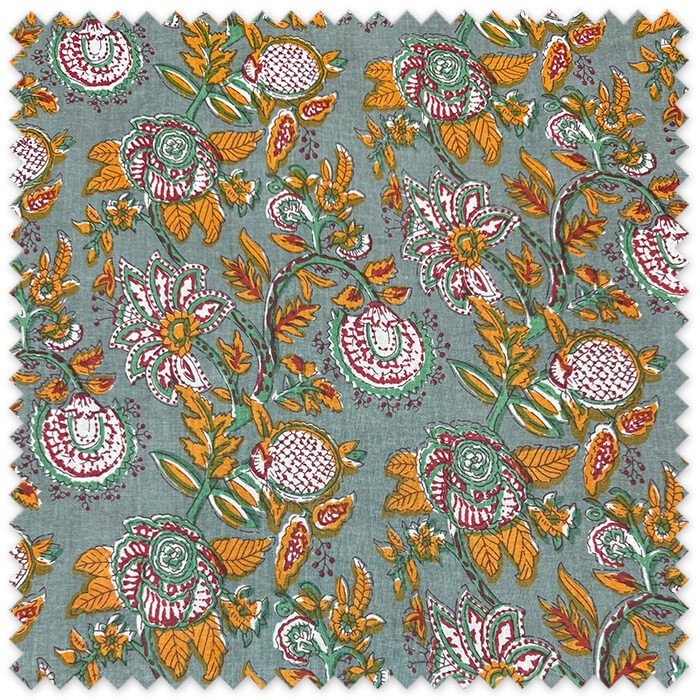 tejido algodón floral boho menta
tela algodón para confección y decoración