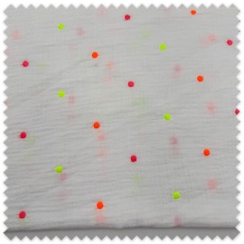 retal doble gasa puntos fluor tela muselina