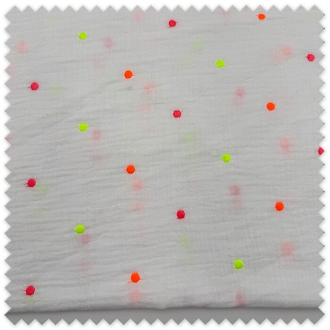 retal doble gasa puntos fluor tela muselina