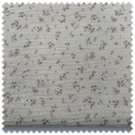 retal doble gasa flores rosa fondo beige
tela muselina floral rosa bebe
retal tela algodon suave doble gasa