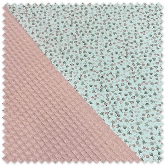 tela waffle rosa bebé textura panal combinación infantil