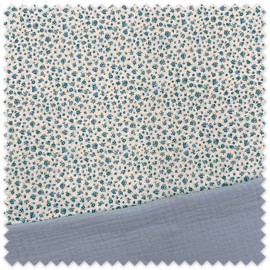 Almacén de telas, Idea Combinado Mini Flores Azul Claro y Doble Gasa Azul Bebé