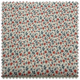 retal popelin flores coral azul
tela floral coral azul algodon