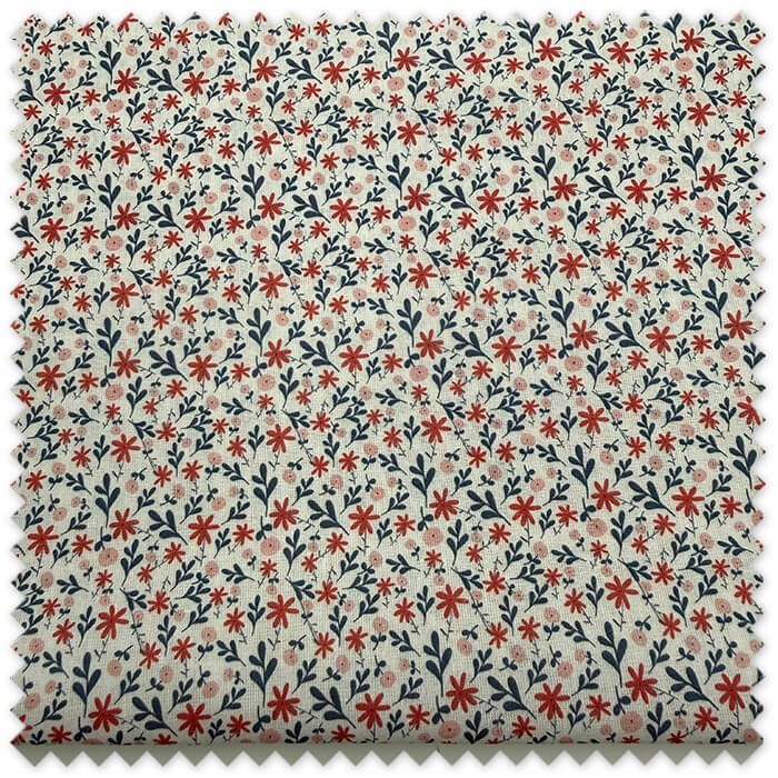 retal popelin flores coral azul
tela floral coral azul algodon