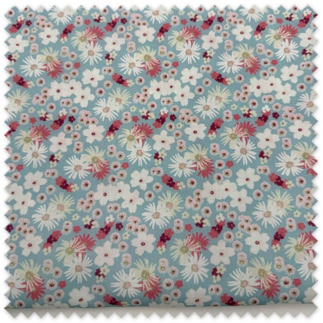 retal tela floral fondo verde agua suave