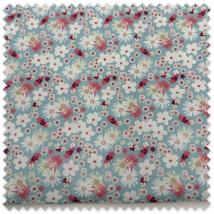 retal tela floral fondo verde agua suave