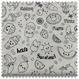 tela algodon helados para pintar infantil