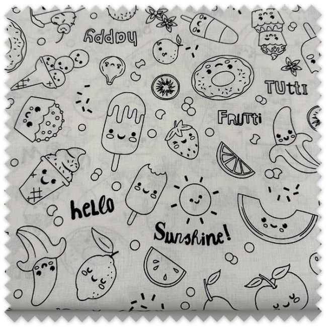 tela algodon helados para pintar infantil