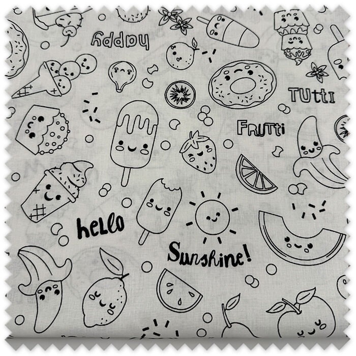 tela algodon helados para pintar infantil