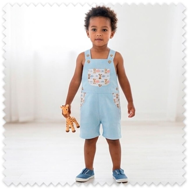Idea Combinado de Telas Azul – Animales y Rayas | Perfecto para Costura Infantil