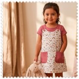 Idea Combinado Telas Arcoíris y Peces Rosa y Camel con Doble Gasa Rosa Vintage | Comprar Telas Online