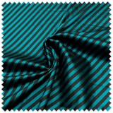 Tela Tafetán Rayas Pequeñas Agua Marina y Negro | Tela Elegante y Versátil