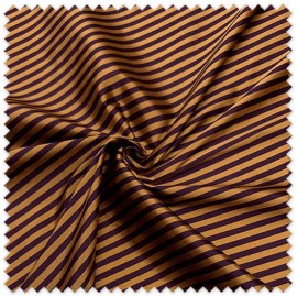 Tela Tafetán Rayas Pequeñas Morado y Oro | Tafetán Elegante para Fiesta y Decoración