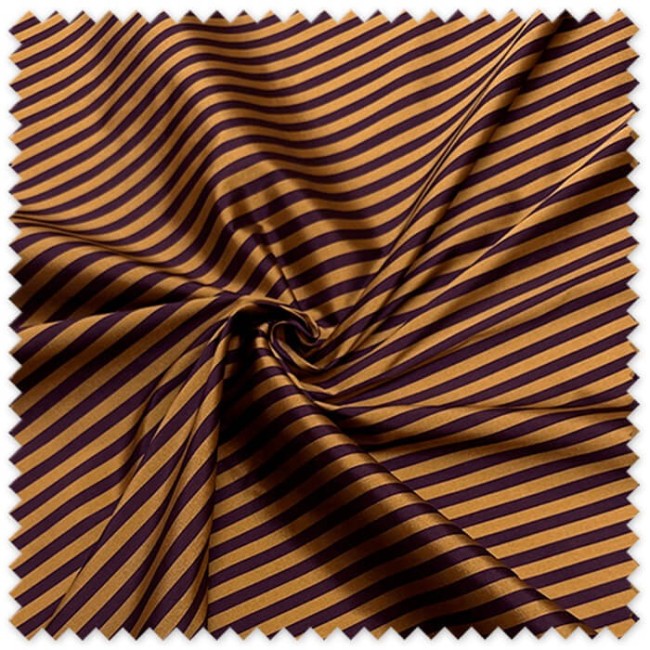 Tela Tafetán Rayas Pequeñas Morado y Oro | Tafetán Elegante para Fiesta y Decoración