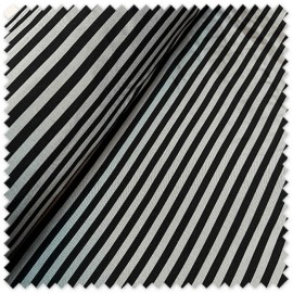 Tela tafetán rayas pequeñas plata y negro