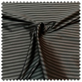 Tela Tafetán Rayas Pequeñas Gris Antracita y Negro | Tafetán Elegante para Confección
