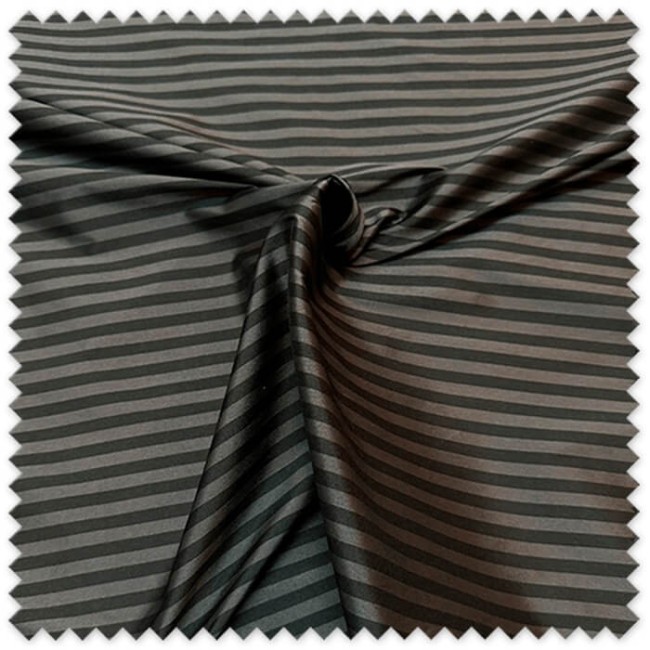Tela Tafetán Rayas Pequeñas Gris Antracita y Negro | Tafetán Elegante para Confección
