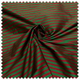 Tela Tafetán Rayas Pequeñas Verde y Rojo | Tela Tafetán Elegante y Decorativa