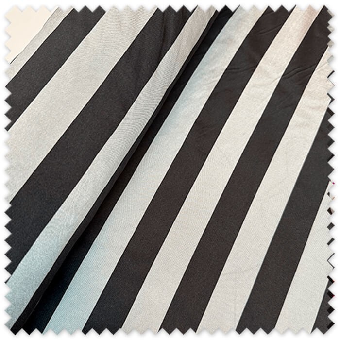 Tafetán de rayas sofisticadas
Tela elegante plata negro para confección