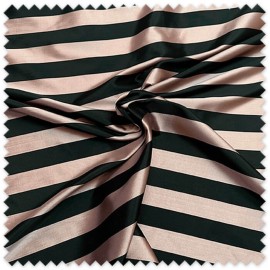 Tela Tafetán Rayas Rosa y Negro | Tafetán con Brillo para Vestidos y Decoración