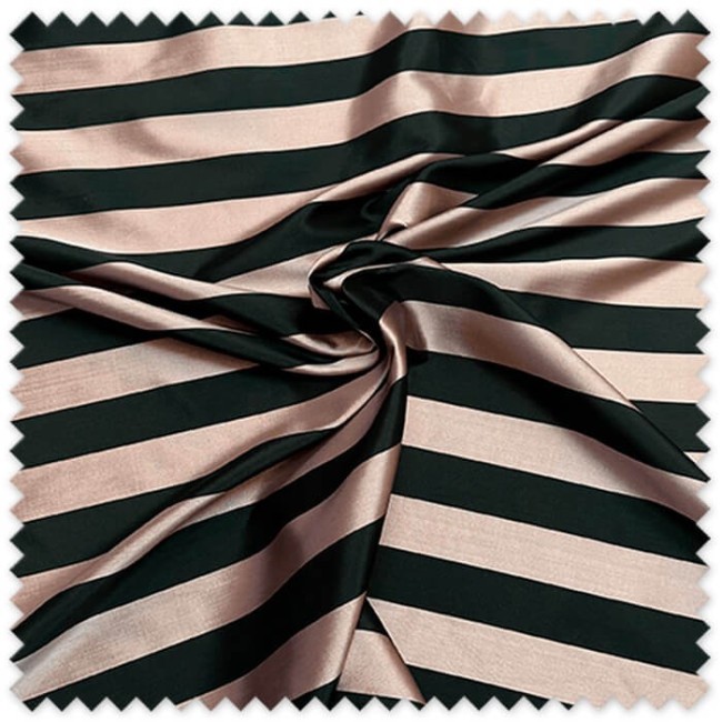 Tela Tafetán Rayas Rosa y Negro | Tafetán con Brillo para Vestidos y Decoración