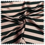 Tela Tafetán Rayas Rosa y Negro | Tafetán con Brillo para Vestidos y Decoración