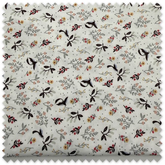 Retal viella algodón orgánico flores y pájaros
Tela viella floral aves algodón 100%