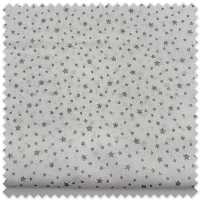 Tela algodón estrella plata estampada
Algodón 100% estrellas plateadas