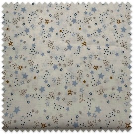 Retal algodón 100% orgánico estrellas azules 0,50 metros