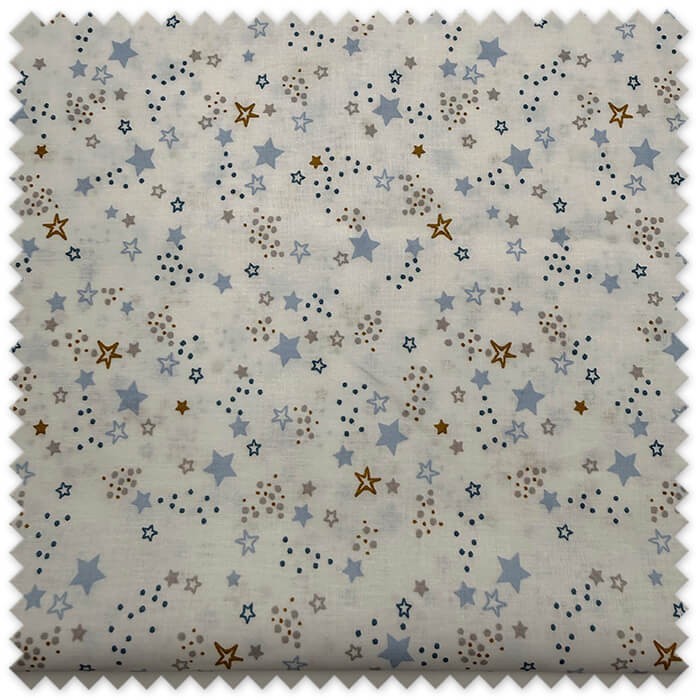 Retal algodón 100% orgánico estrellas azules 0,50 metros