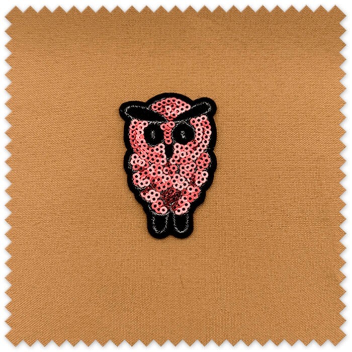 parche búho, parche brillo, parches para ropa, accesorios de costura