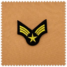 Parche galones militares army bordado verde caqui y dorado