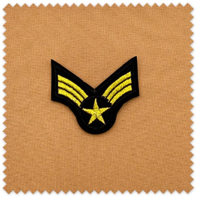 Parche galones militares army bordado verde caqui y dorado