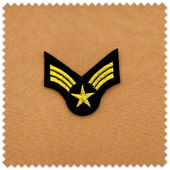 Parche galones militares army bordado verde caqui y dorado