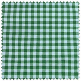 Loneta Resinada Cuadros Bicolor Celeste y Verde | Tela Impermeable para Manteles y Decoración